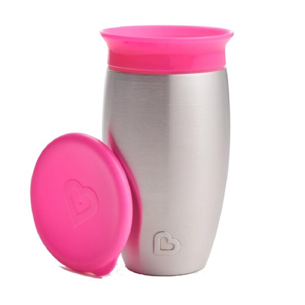 munchkin-miracle-stainless-steel-cup-pink-12m-296ml